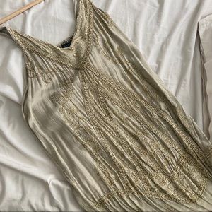 Embroidered green dress